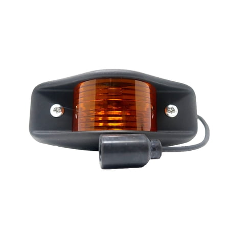 Side Marker Clearance Light Black Housing + Amber Lens- 24v LED, Compatible with All Military Vehicles Including Humvee Hummer H-1