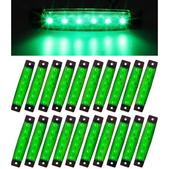 Side Marker Light- 20pcs Car Side Indicators Lights 6 LED Front Rear Side Light Position Lamps 12V-24V For Truck Trailer Lorry Van Caravan Boat Bus SUV Side Lights.
