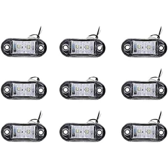 Side Marker Lights, 10pcs 2LED Car Marker Lights Car Side Indicators Lights 12V 24V Front Rear Side Light Position Lamps for Truck Lorry