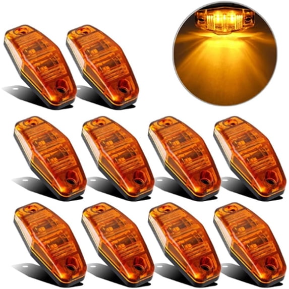 Side Marker Lights, 10pcs 2LED Car Marker Lights Car Side Indicators Lights 12V 24V Front Rear Side Light Position Lamps for Truck Lorry