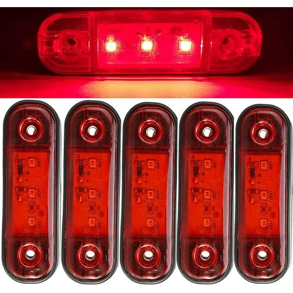 Side Marker Lights, 10pcs 3LED Car Marker Lights Car Side Indicators Lights 12V 24V Front Rear Side Light Position Lamps for Truck Lorry