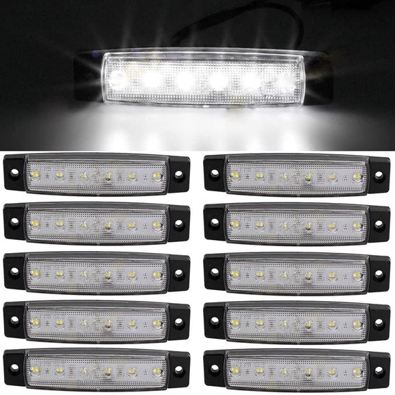 Side Marker Lights, 10pcs Car Marker Lights Car Side Indicators Lights 6SMD LED Front Rear Side Light Position Lamps 12V for Auto Camper Van Truck Lorry