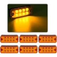 thumbnail image 1 of Side Marker Lights, 6 pcs 12V 24V 8 LED Truck Side Marker Indicators Car Side Indicators Lights for Truck Trailer, 1 of 8