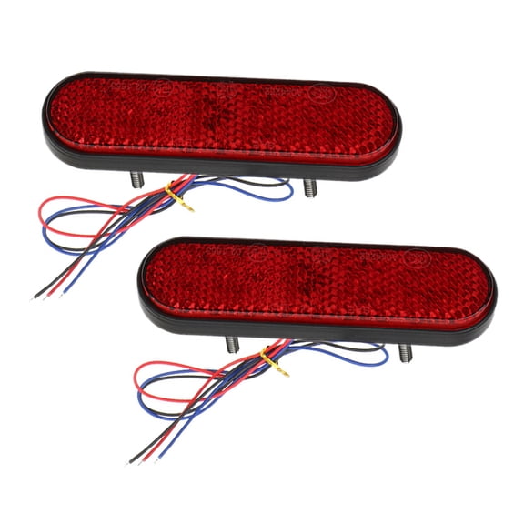 Side Marker Tail Lights Replacement Tail Stop Brake Light 24 LEDs Turn Light Oval Trailer Lights with Reflector