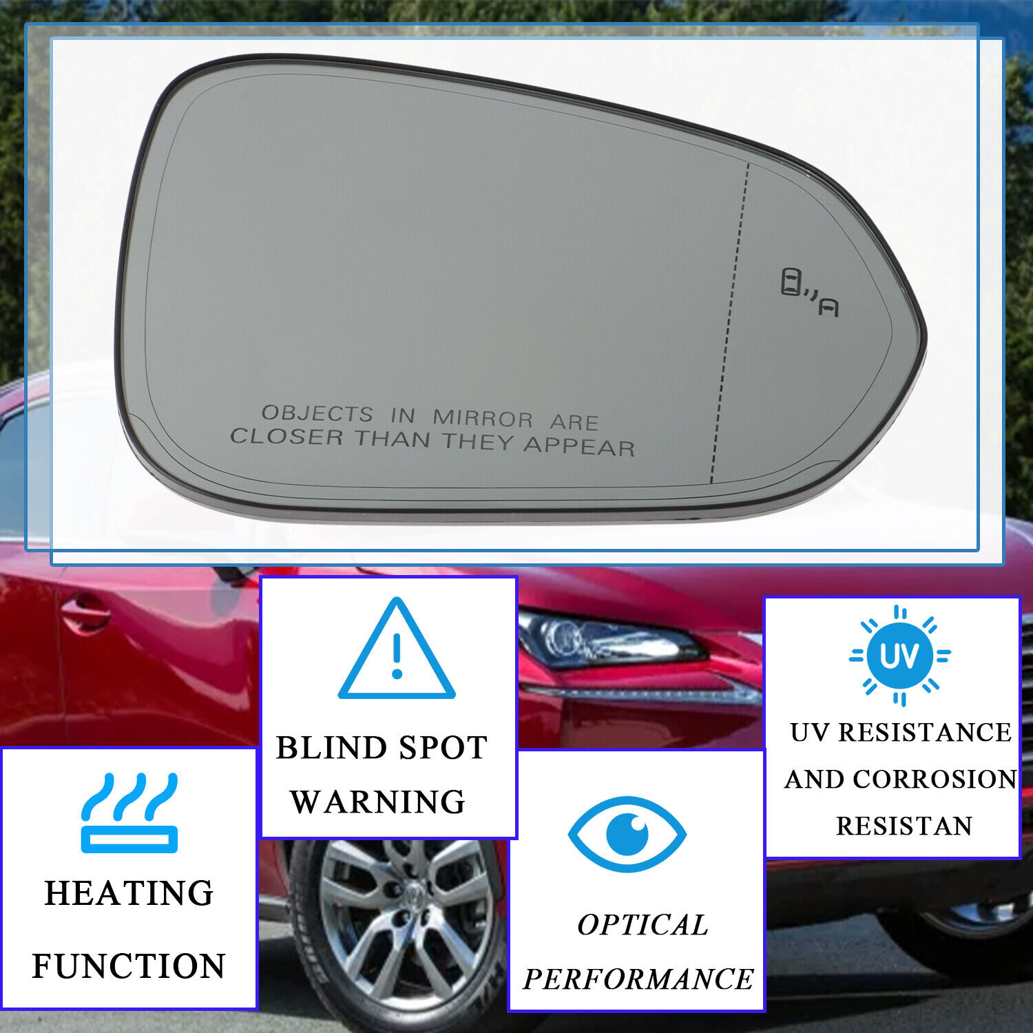 Blind Spot Mirror Glass – Passenger Side (Right) For 2016-2020 Kia Optima – CarMirrorBazar