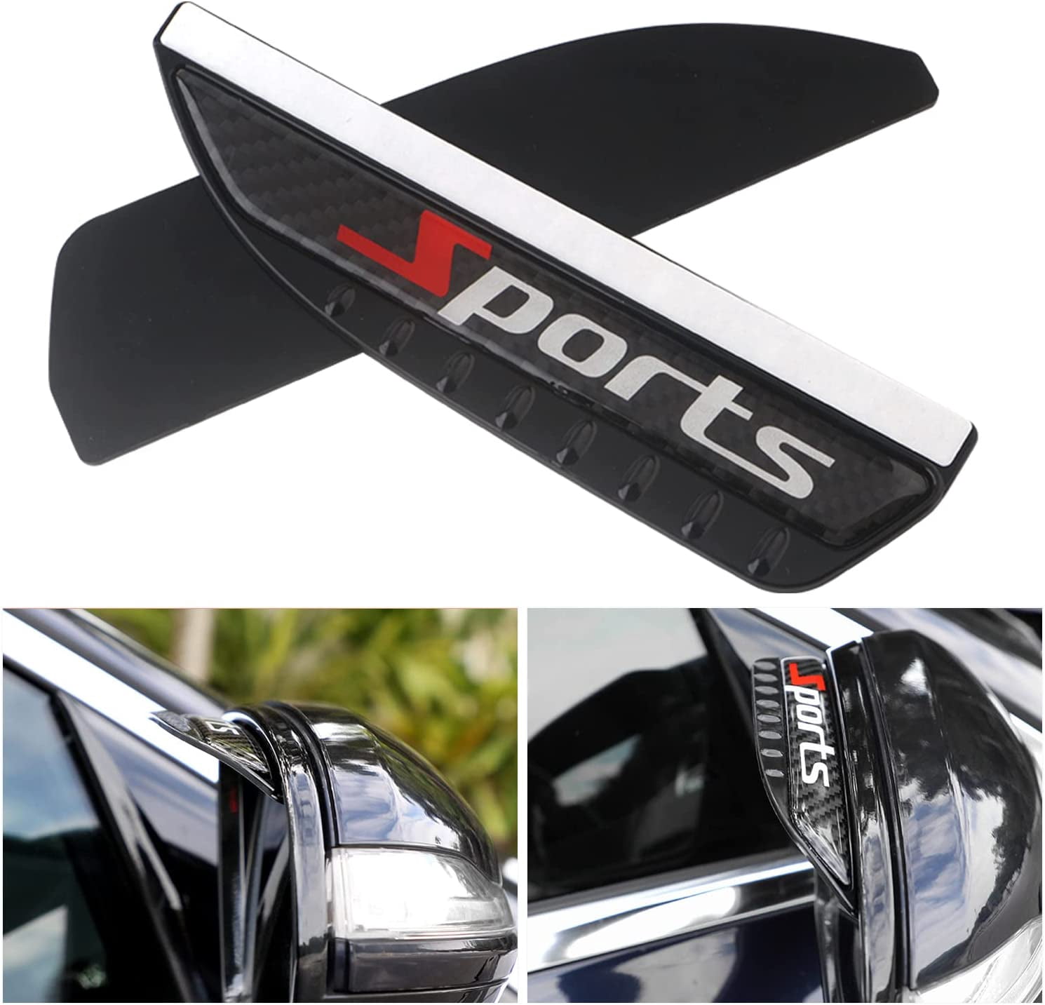 Side Mirror Rain Guard, Rear View Mirror Visor Guard Carbon Fiber ...