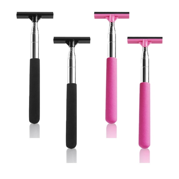 Side Mirror Squeegee, Retractable Car Mirror Squeegee, Small and Portable Car Accessories for Rainy Foggy Weather, Universal Rear View Mirror Accessories (Black/Pink)