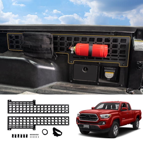 Bomely Side Molle Panel Compatible with 2005-2023 Toyota Tacoma 5ft Short Bed Truck Bed Panel Rear Storage Organizer Cargo Shelf Rack Replacement for 2022 Toyota Tacoma Accessories