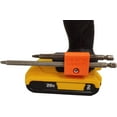 thumbnail image 1 of Side Mount MAGNETIC Bit Holder for Dewalt 20V or Craftsman V20 Drill or Driver - 2 Slot Pass Thru Orange - Galactic Gadgets, 1 of 8
