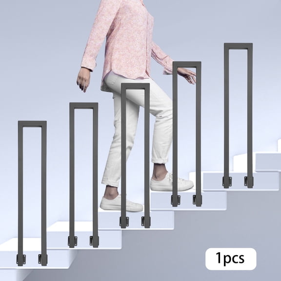 Side Mount Stair Railing, Hand Rail Guardrail, Decorative Railing 85*20cm Black