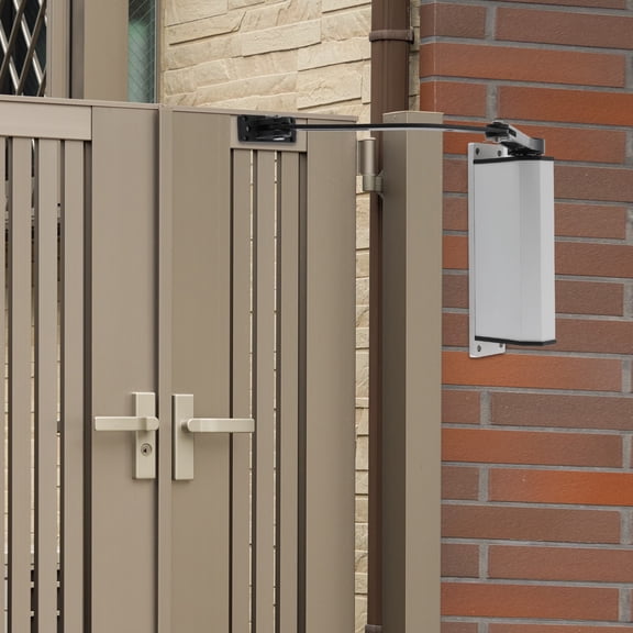 Side Mount Swing Gate Opener, Automatic Rotary Door Opener 110V, 90 Degrees Opening, Electric Door Opener for Up to 63in 308lb Gate, 1-9 Gears Adjustable, 3-10s