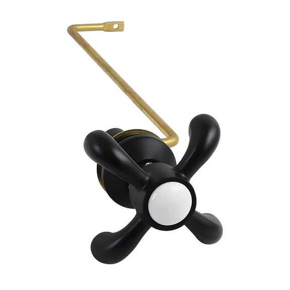 Side Mount Toilet Tank Lever - Matte Black - Durable Brass - Cross Handle Design