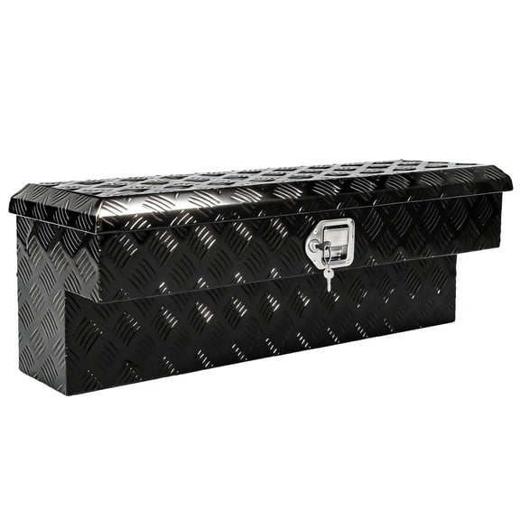 Side Mount Truck Tool Box, Aluminum Pickup Truck Bed Tool Box Storage Toolbox, Black