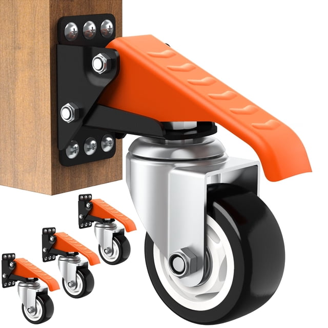 Side Mounted Adjustable Retractable Casters Kit 880Lbs Capacity 3 Inch ...