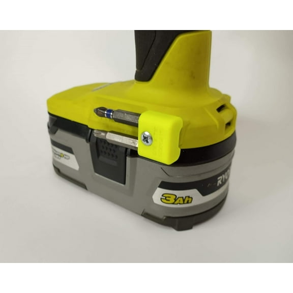 Side Mounted MAGNETIC Bit Holder for MAKITA 18V and Ryobi 18V Drills, Drivers, Impacts Fluorescent Yellow