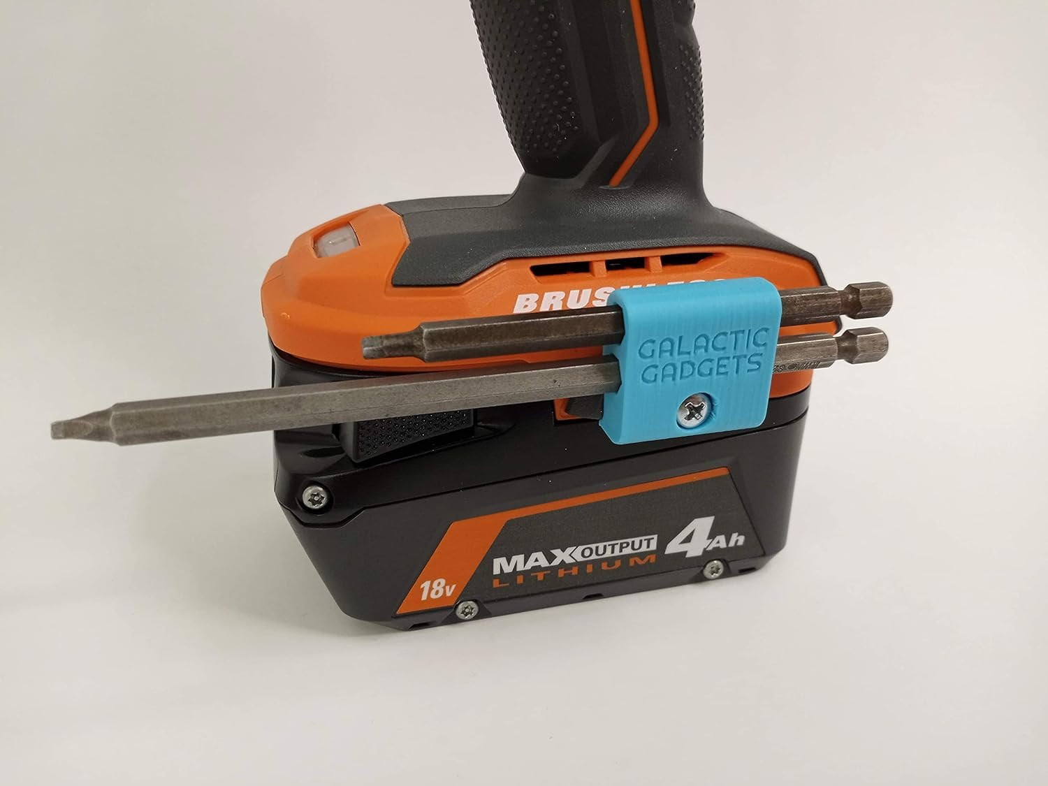 Side Mounted Bit Holder for Makita 18V, Ryobi 18V, Ridgid or