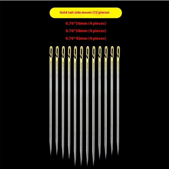 Side-Opening Blind Sewing Needles, 12PCS Wear-Free Needles for Hand Sewing