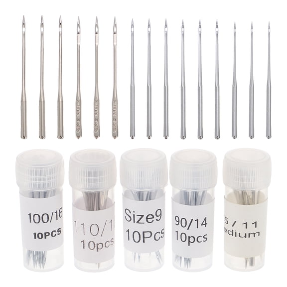 ifundom 50Pcs Stainless Steel Sewing Machine Needles with Side Opening Anti Jumping Design