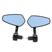 Side Pair Of Motorcycle End Bar Rearview Mirror Universal 7/8" Handle Bar 360Swivel & Angle Adjustable Side View Mirrors