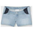 thumbnail image 1 of Side Panel Midi Maternity Jean Shorts - Isabel Maternity by Ingrid & Isabel Light Wash Denim, 1 of 2