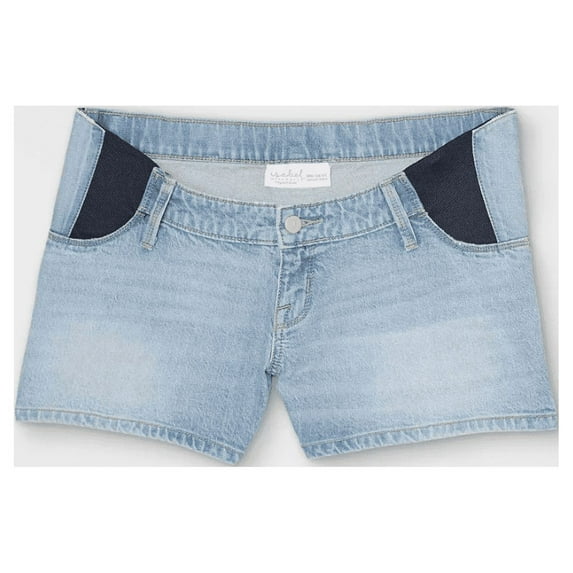 Side Panel Midi Maternity Jean Shorts - Isabel Maternity by Ingrid & Isabel Light Wash Denim
