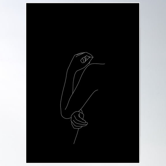 Side Pose Figure Illustration - Esme Poster Wall Art, Modern Wall Decor For Living Room Bedroom, 12x18 UNFRAMED
