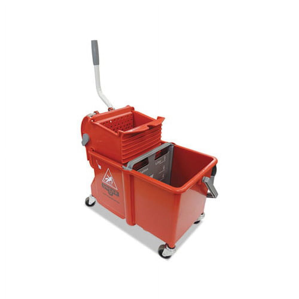 SidePress Restroom Mop Dual Bucket Combo 4 gal, Plastic, Red