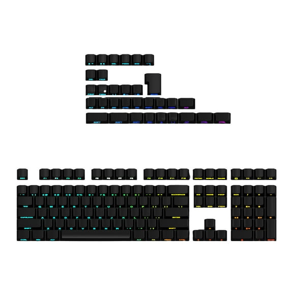 Side Printed Keycaps Double Shot With Backlit Technology for Mechanical Keyboards 140 Keys