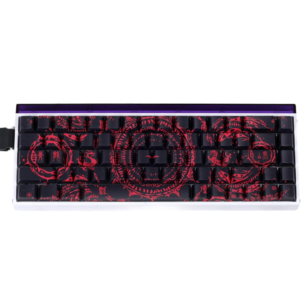 Side Printed Keycaps Intricate Pattern Theme for 60% 68% Mechanical Keyboards Heat Sublimation Printing