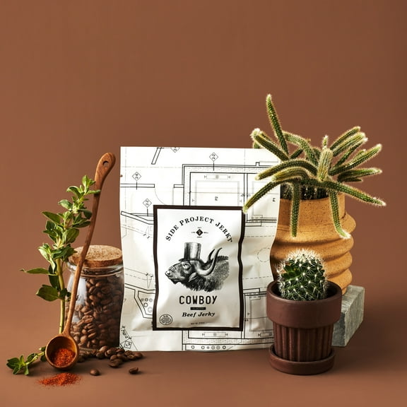 Side Project Beef Jerky - Gluten-Free Texas Inspired Jerky, Sweet & Smokey, High Protein, Chef Crafted & Born in Philly - Cowboy Flavor