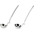 Side Rest Hanging Ladle & Slotted Spoon Strainer Set with Unique S