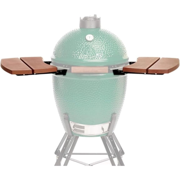 Side Shelves Compatible with Large Big Green Egg,HDPE Outdoor Storage Side Table with 2 Slats Folding Side Shelves Big Green Egg Accessories Replacement Parts Grill