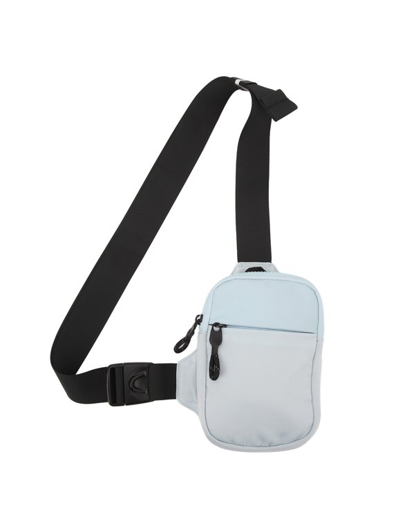 Side Shoulder Bag Small Waterproof Sling Bag for Men Women Running Cycling Traveling Shopping Light Blue 7.48 inches / 19 cm Length