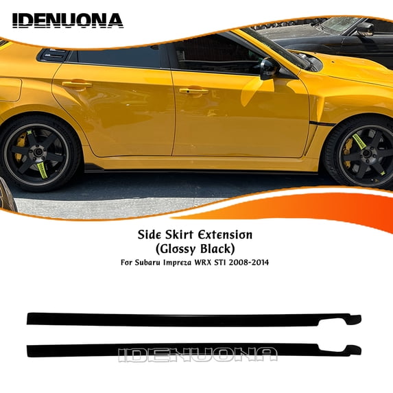 Side Skirt Extension Trims For Subaru Impreza WRX STI 2008-2014 Gloss Black