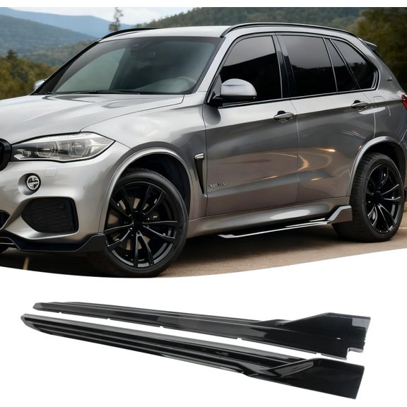 Side Skirts Compatible with 2006-2011 Honda Civic Coupe 2-Door Rocker Panels Guard Side Splitter Extension Body Kit Replacement Pair Black