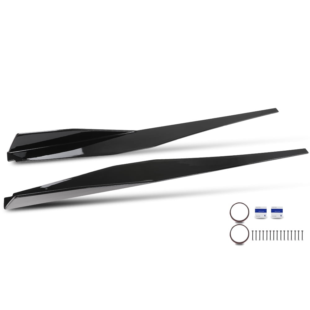 Glossy Black 7-Piece Body Kit: Front Lip, Side Skirts & Rear Splitter For Universal Fit By Xotic Tech