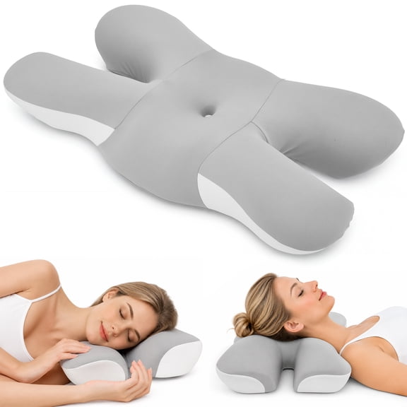 Side Sleeper Pillow Anti Wrinkle Aging Memory Foam Pillow, Neck Support Pillow for Side Back Stomach Sleepers