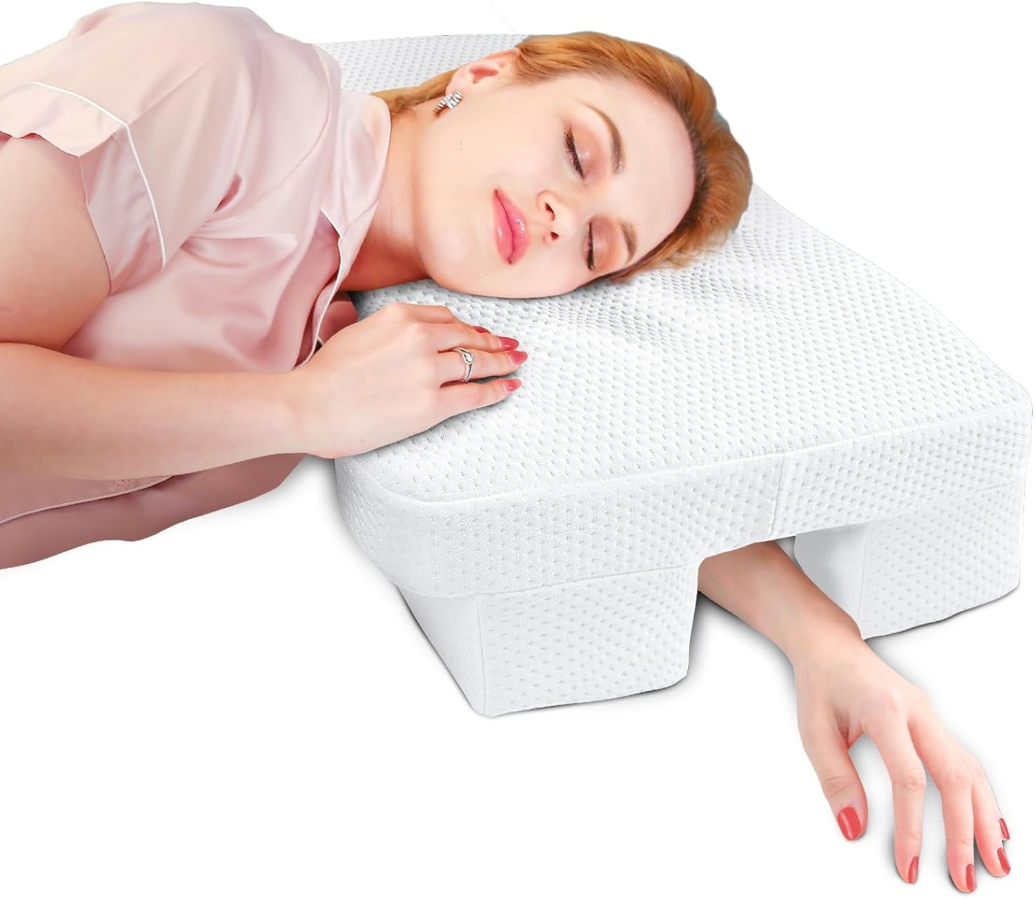 Side Sleeper Pillow with Arm Hole, Memory Foam Pillow for Neck and
