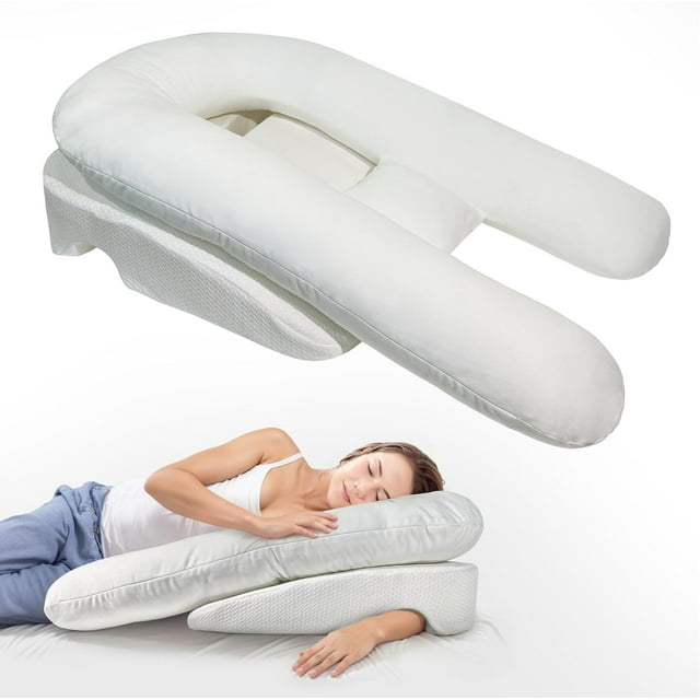 Side Sleeper Pillow With Arm Hole For Adults, Large UShaped Shoulder