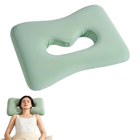 Side Sleeper Pillow with Ear Cutout, Ergonomic Contour Pillow Relieve Ear Facial Compression, Comfort Beauty Sleep Cushion for Adult Bedroom