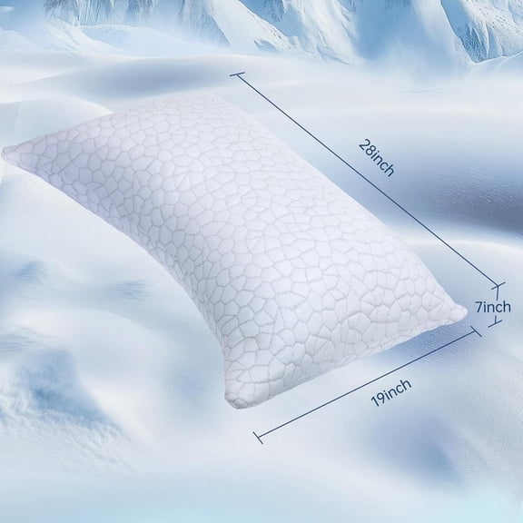Side Sleeper Pillows for Adults, Cervical Pillow for Side Sleepers, Cooling Pillow with Ergonomic Design, Adjustable Crescent Shredded Memory Foam Pillows for Neck and Shoulder Pain Relief