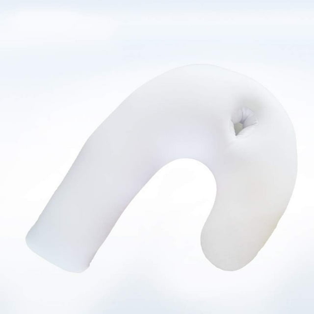 Side Sleeper Support Pillow with Ear Hole, J Shaped Body Pillow for