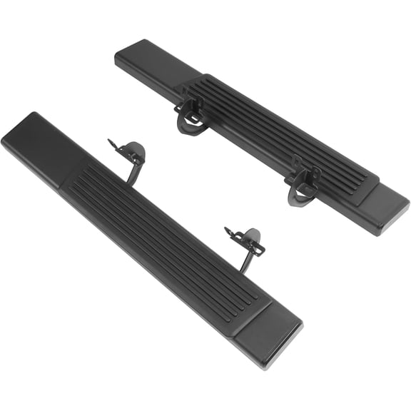 Side Step Compatible With 2004-2014 Ford F-150 Regular Cab Black Powder Coated Textured Steel And Plastic