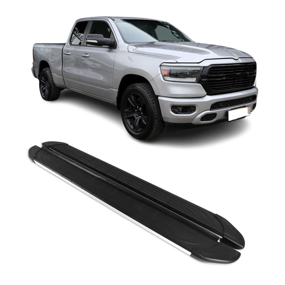 Side Step Running Boards Nerf Bars for Ram 1500 Crew Cab 2019-2026 Silver 2 Pcs