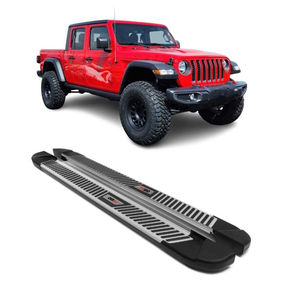 Side Step Running Boards for Jeep Gladiator 2020-2026 Crew Cab Silver Black 2x