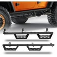 thumbnail image 1 of Side Steps Running Board Compatible for 2007-2018 Jeep Wrangler JK JKU Unlimited 4 Doors Only Black Powder Coated Steel Rock Rails Nerf Bars, 1 of 14