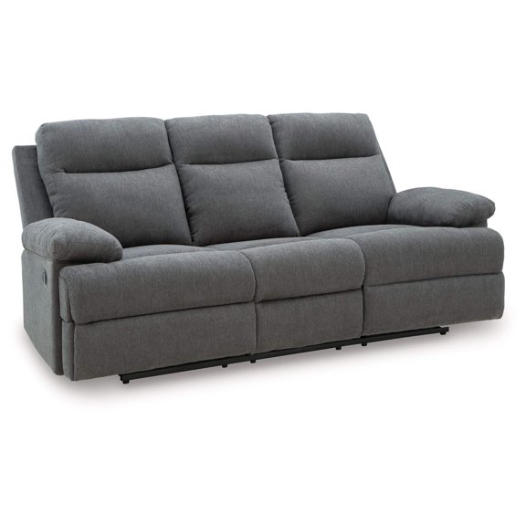 Signature Design by Ashley Yarrow Lane Gray Reclining Sofa with Drop Down Table