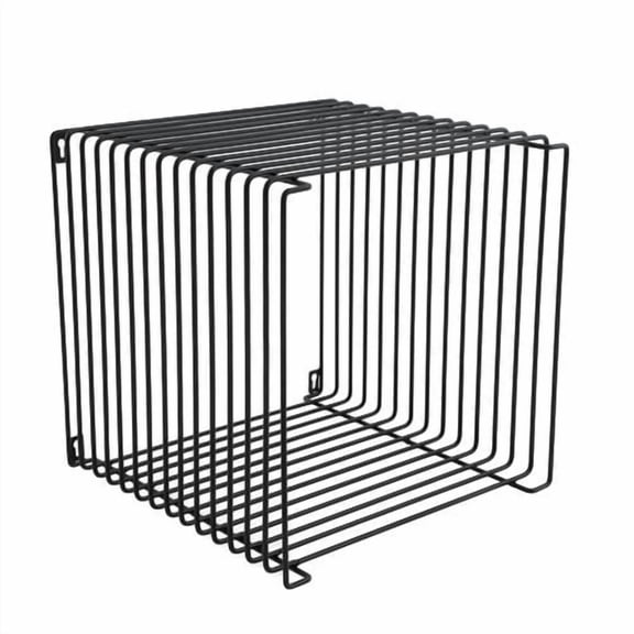 Side Table 13.78" Modern Cube End Table with 2-Tier Storage 331lbs Load-Bearing & Wall Mount for Living Room, Bedroom, Office (Black)