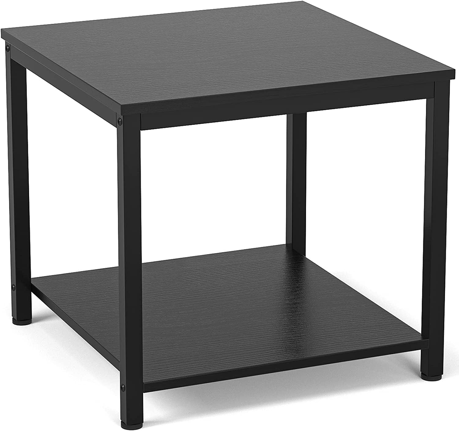Side table 20 inch square 2 tier coffee tea end table nightstands for