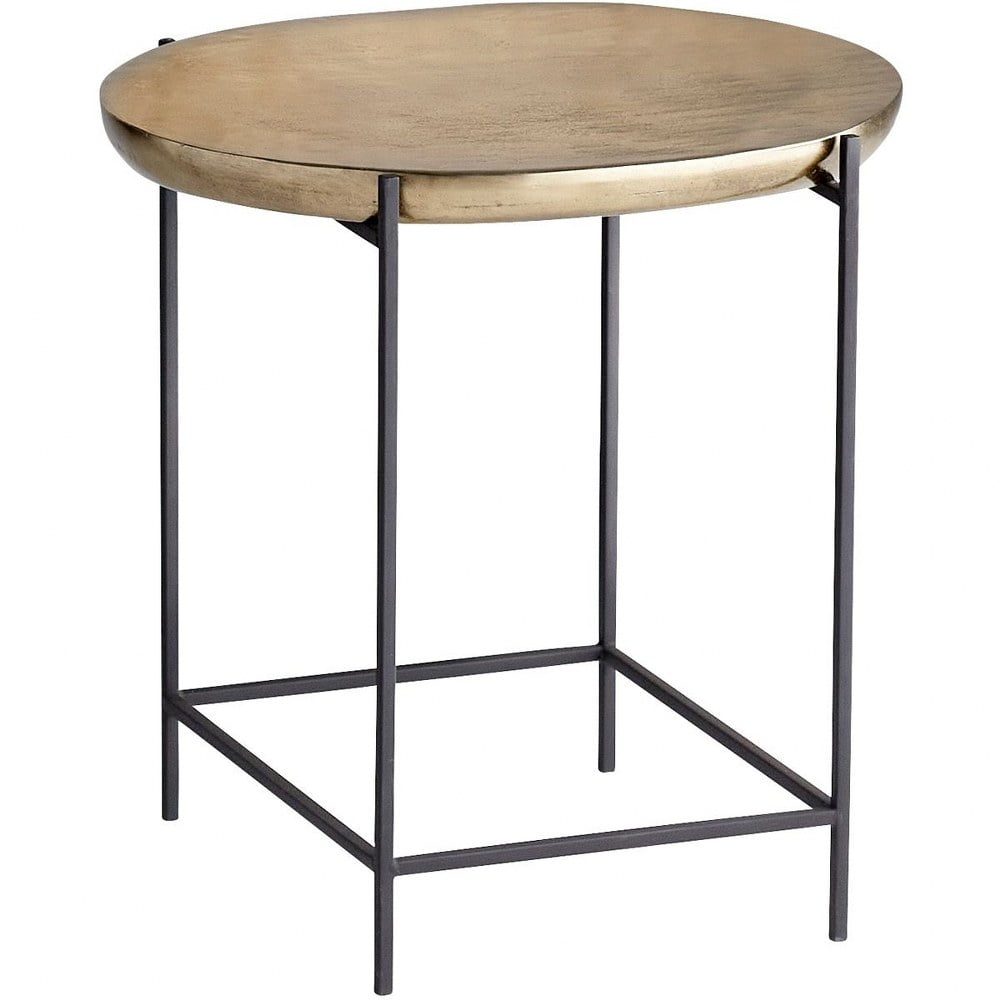 Buoy Round Aged Gold Metal End Table